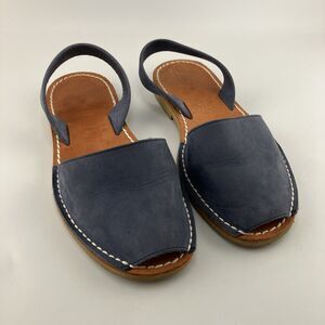 Calaxini Verano Slide Womens Size 7 Heel Strap Blue Flats Leather